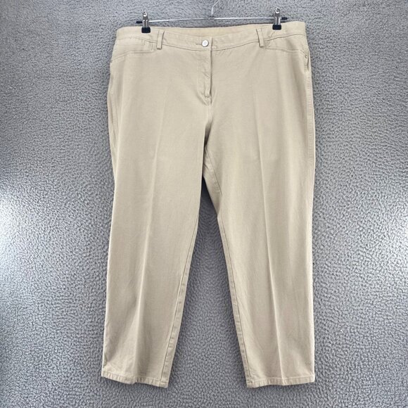 Chicos Jeans Womens 4 US 20 Plus Beige So Slimming Stretch Skinny Ankle Twill - Picture 1 of 12